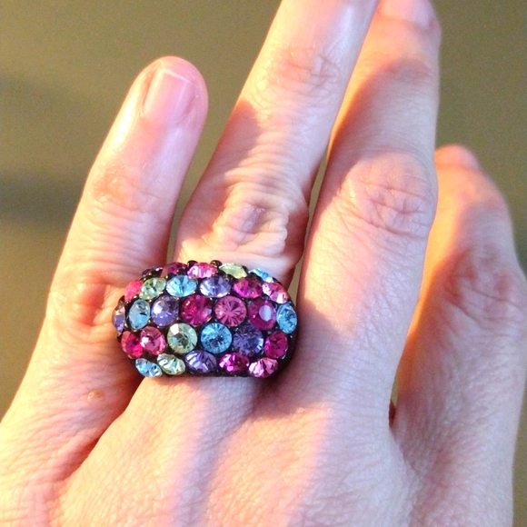 Agatha Paris Rhinestone Cocktail Ring - Picture 2 of 5